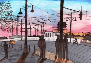 Kräne an der Warschauer Straße