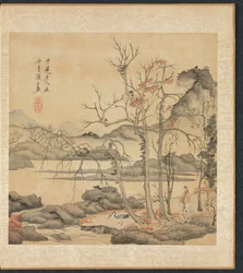 Gemälde nach alten Meistern: Daoist und Kranich in Herbstlandschaft, 1598-1652