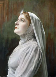 Opernsängerin Berthe Lamare als Ghyslaine in der Oper "Ghyslaine", Foto von Cheri Rousseau und Glauth aus der französischen Zeitung "Le Theatre" Mai 1908