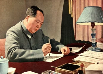 Porträt des chinesischen Staatschefs Mao Tse-Tung (Mao Ze-Dong oder Mao Zedong oder Mao Tse Toung oder Mao Tso Tong) (1893-1976). China, um 1960.
