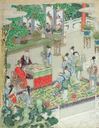 Ein chinesischer Mandarin wird unterhalten