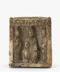 Vierseitige Miniaturstele, möglicherweise Westliche Wei-Dynastie, ca. 550