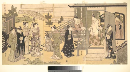 Eine verkleidete Szene aus der Geschichte vom Prinzen Genji (Fūryū Yatsushi Genji), Kapitel 33, „Glyzinienblätter (Fuji no uraba)“