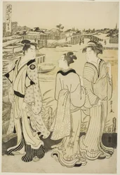 Ono no Komachi im Seki-Tempel, aus der Serie Die modischen sieben Komachi (Furyu nana Komachi)
