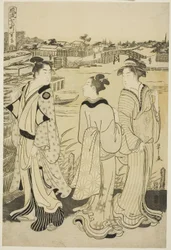 Ono no Komachi im Seki-Tempel, aus der Serie Die modischen sieben Komachi