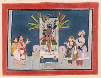 Rawat Gokul Das und Rawat Nahar Singh von Devgarh beim Gebet