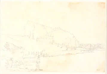 Hügelige Landschaft mit See