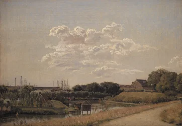 Blick auf die Zitadellenwälle in Richtung Langelinie und den Marinehafen