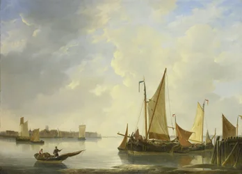 Ansicht von Dordrecht von Papendrecht aus gesehen