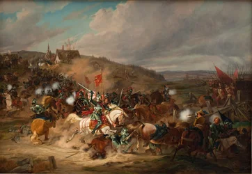 Daniel Rantzau bemächtigt sich der Tureby-Brücke in Schonen während des Siebenjährigen Krieges 1563-1570