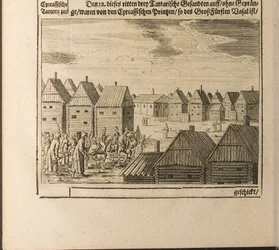 Moskau Illustration aus Reisen zum Großherzog von Moskau und zum König von Persien von Adam Olea