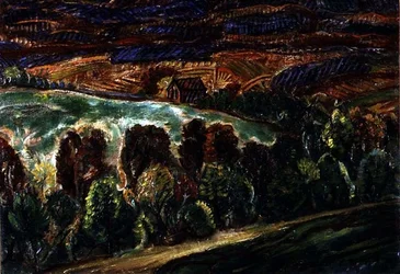 Hütte in einer Landschaft