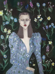 Elegante Frau mit Wildblumen
