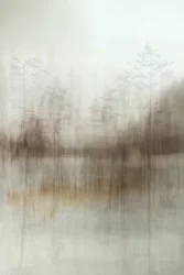 Neblige Waldreflexionen