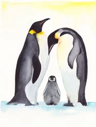 Sanfte Pinguinfamilie