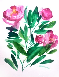 Lebendige Aquarellblumen