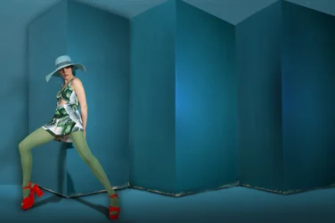 Lebendiges Mode-Teal-Setting
