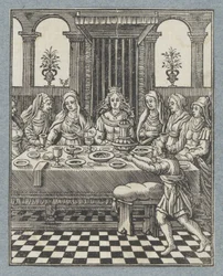 Festmahl von Wasti, der Frau von Ahasveros