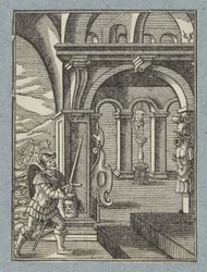 Kopf von Saul wird in den Tempel der Philister gebracht