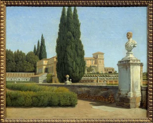 In den Gärten der Villa Albani. Gemälde von Christoffer Wilhelm Eckersberg (1783-1853)