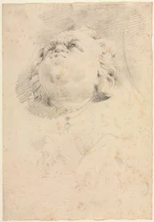 Skizze eines Kopfes nach Giambolognas Neptunbrunnen, ca. 1654