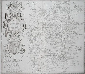 Karte von Wiltshire, gestochen von William Web, veröffentlicht 1645