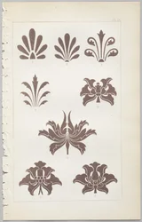 Die Kunst des dekorativen Designs: mit einem Anhang, der die Stunden des Tages angibt, zu denen Blumen öffnen, veröffentlicht von Day & Son, London, 1862