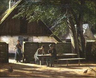 Vor einem Gasthaus