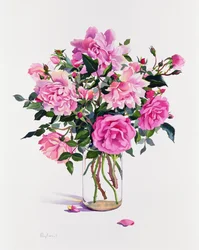 Rosen in einem Glasgefäß