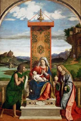 Die Madonna und das Kind mit den Heiligen Johannes dem Täufer und Maria Magdalena