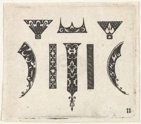 Schwarzstickerei-Druck mit acht Motiven, ca. 1620.
