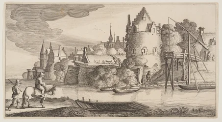 Stadt an einem Fluss, aus Landschaften