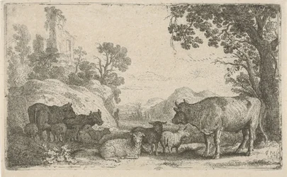 Landschaft mit Vieh