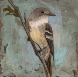 Gedämpfter Vogel auf Zweig