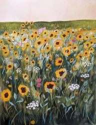 Goldenes Sonnenblumenfeld