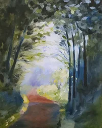 Sonniger Waldweg