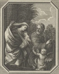 Die Flucht nach Ägypten, die heilige Familie geht mit dem jungen Johannes dem Täufer, ca. 1720-86