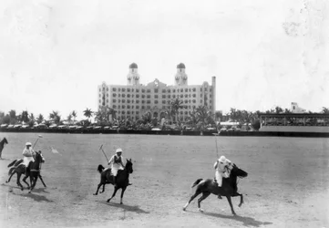 Polospiel vor dem Nautilus Hotel, Miami Beach, 18. März 1928