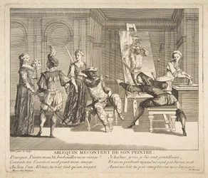 Arlequin Mecontent de Son Peintre, n.d. Schöpfer: Claude Gillot, Jacques Gabriel Huquier
