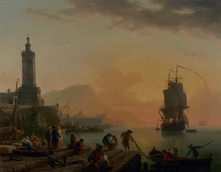 Mittelmeerhafen. Windstille, Abendruhe
