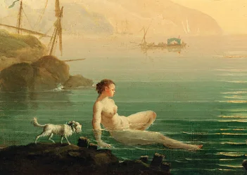 Badende Mädchen am Meeresufer