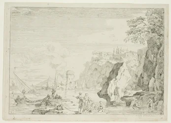 Der Strand mit dem großen Turm