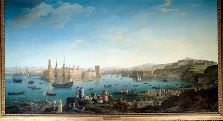Der Eingang zum Hafen von Marseille im Jahr 1754. Gemälde von Joseph Vernet