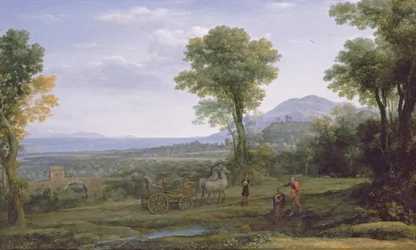 Landschaft mit St. Philippus tauft den Eunuchen