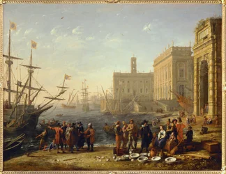 Ansicht eines Hafens mit dem Kapitol, Rom