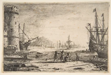 Hafen mit einem großen Turm, ca. 1641