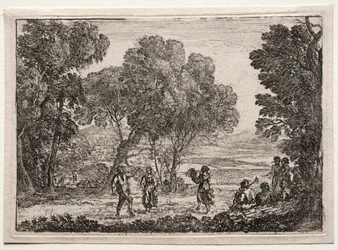 Landschaft mit einem Bauerntanz (Kleine Tafel)