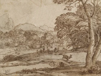 Landschaft mit einer Hirschherde, 1666