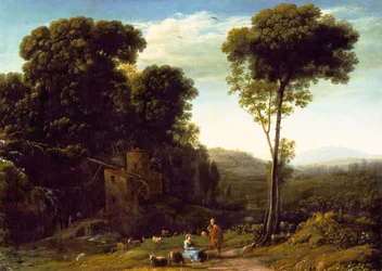 Pastorale Landschaft mit einer Mühle, 1634