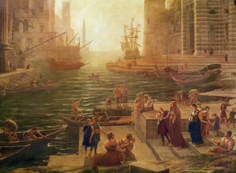 Die Einschiffung des Heiligen Paulus in Ostia (Detail)